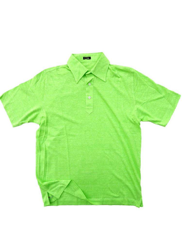 Kiton Polo Shirt M Lime Green Cotton/Linen