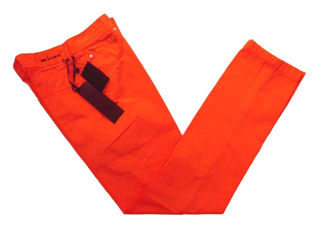 Kiton Jeans: 32/33, Washed orange, classic jean style, spring cotton