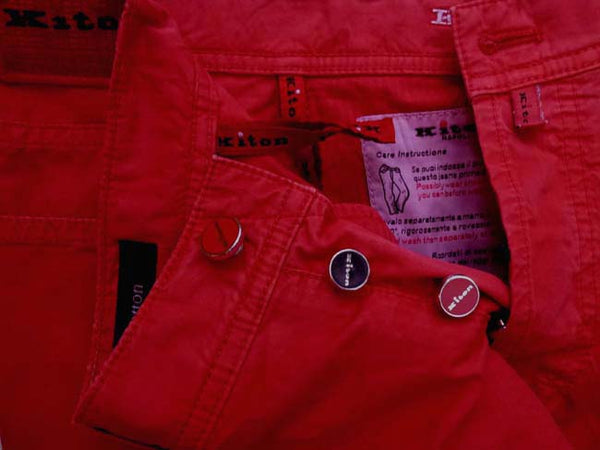 Kiton Jeans: 30/31, Washed red, classic jean style, spring cotton