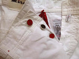Kiton Jeans: 32/33, Washed white, classic jean style, spring cotton