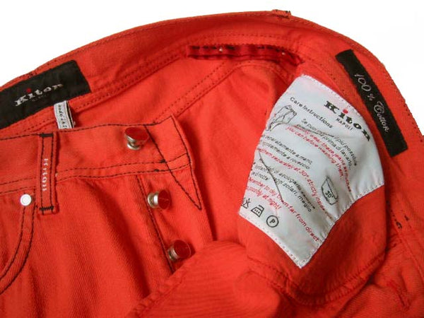 Kiton Jeans: 33, Orange, 5 pocket, pure cotton