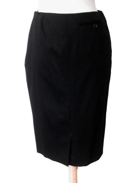 Kiton Women's Skirt Black Wool Stretch IT 42