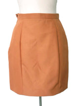 Kiton Women's Skirt Peachy Rust Silk Blend IT 42