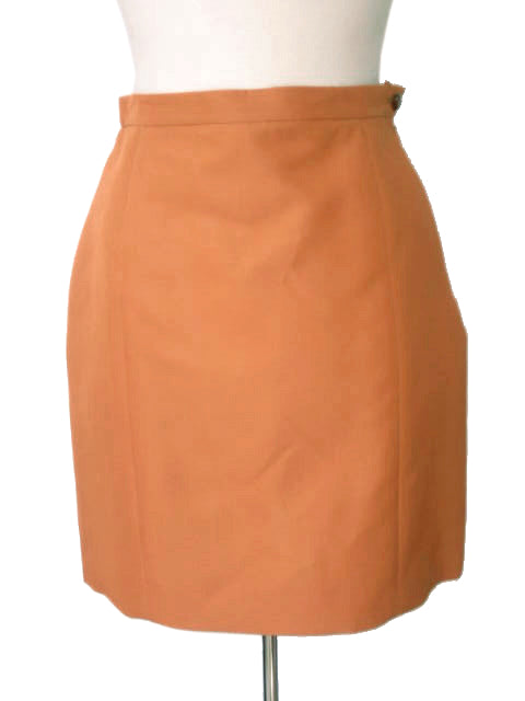 Kiton Women's Skirt Peachy Rust Silk Blend IT 42