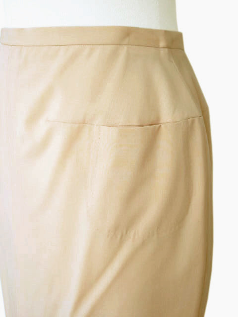 Kiton Women's Skirt Peachy Tan Wool IT 42