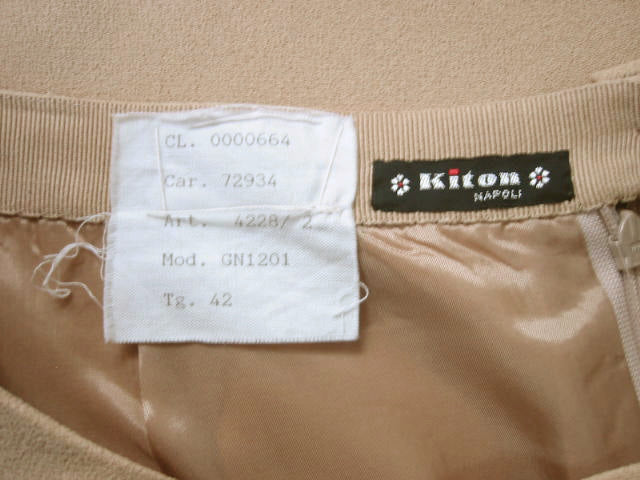 Kiton Women's Tan Silk Crepe Stretch IT 42