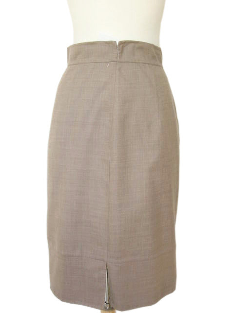 Kiton Women's Skirt Mushroom Beige Wool Crepe IT 42 DMG