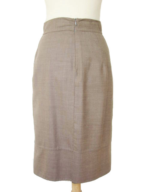 Kiton Women's Skirt Mushroom Beige Wool Crepe IT 42 DMG