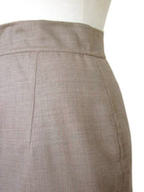 Kiton Women's Skirt Mushroom Beige Wool Crepe IT 42 DMG