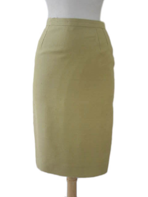 Kiton Women's Skirt Soft Chartreuse Linen IT 40