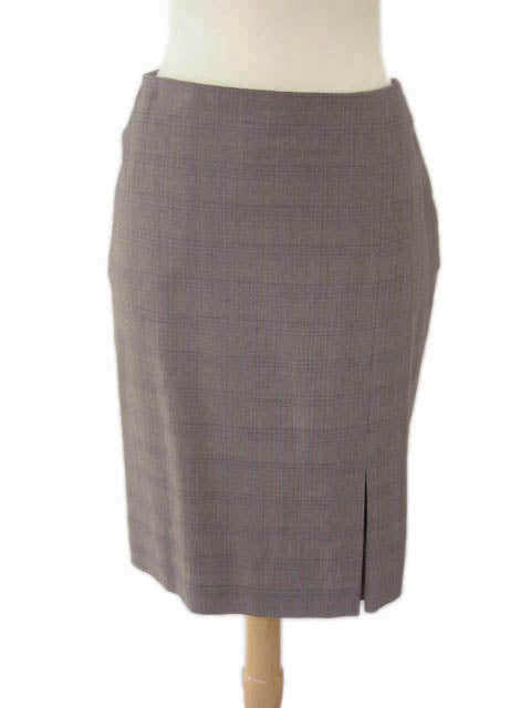 Kiton Women's Skirt Grey Plaid Wool IT 42