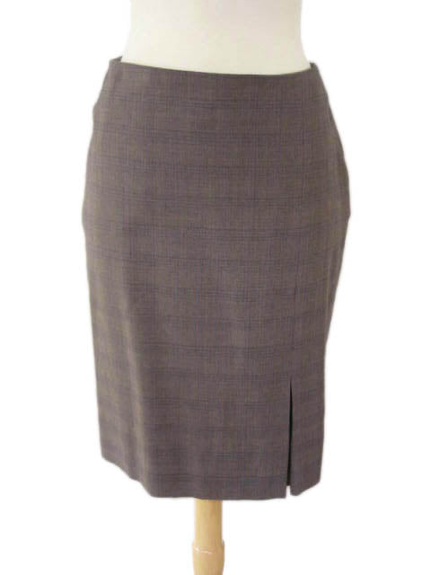 Kiton Women's Skirt Grey Plaid Wool IT 42