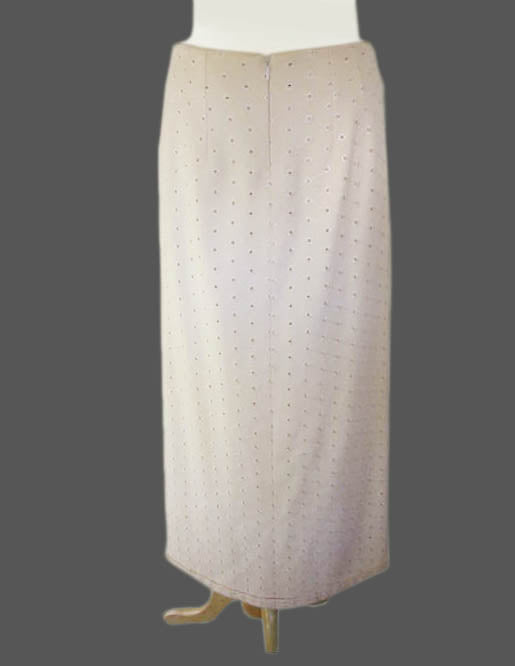 Kiton Women's Skirt Cream Hand Stitched Cashmere IT 42/US 8/10