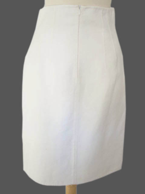Kiton Women's Skirt Bone White Linen IT 42