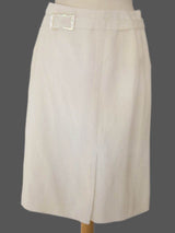 Kiton Women's Skirt Ivory Linen IT 42