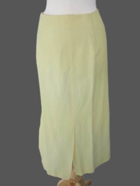 Kiton Women's Skirt Yellow Linen Blend IT 42 DMG