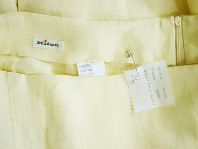 Kiton Women's Skirt Yellow Linen Blend IT 42 DMG