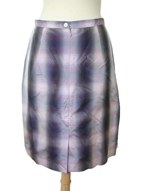 Kiton Women's Skirt Purple Plaid Silk(?) IT 42