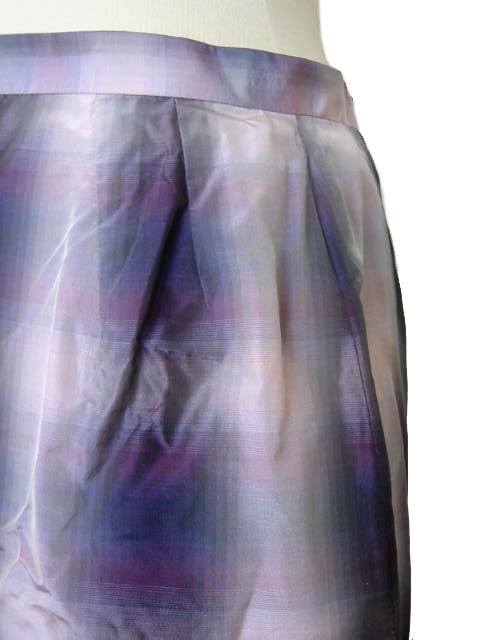 Kiton Women's Skirt Purple Plaid Silk(?) IT 42