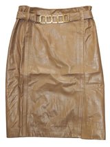 Kiton Women's Skirt Tan Leather IT 42