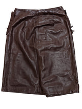 Kiton Women's Skirt Dark Brown Leather Fringed pockets IT 42