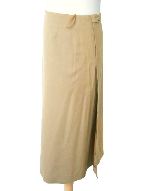 Kiton Women's Skirt British Khaki Wool Twill IT 42