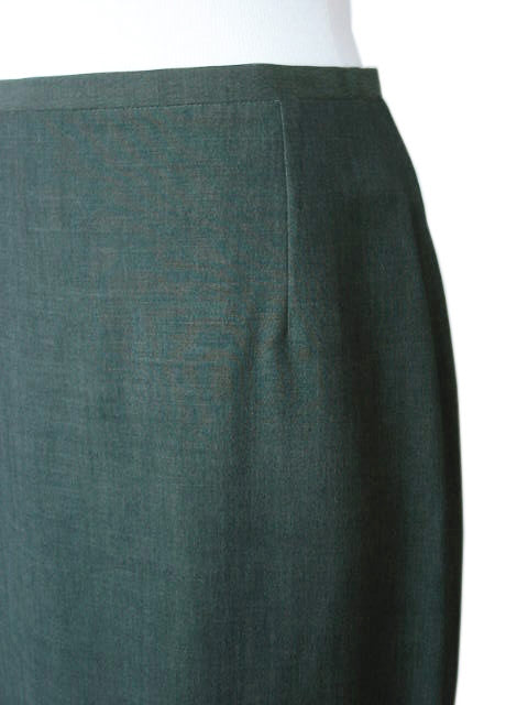 Kiton Women's Skirt Olive Green Wool IT 42