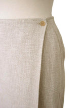 Kiton Women's Skirt Beige Heavy Silk/Linen(?) IT 42