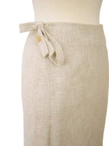 Kiton Women's Skirt Beige Heavy Silk/Linen(?) IT 42