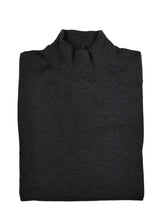 Kiton Sweater Medium Charcoal Grey Mock Turtleneck Pure Cashmere