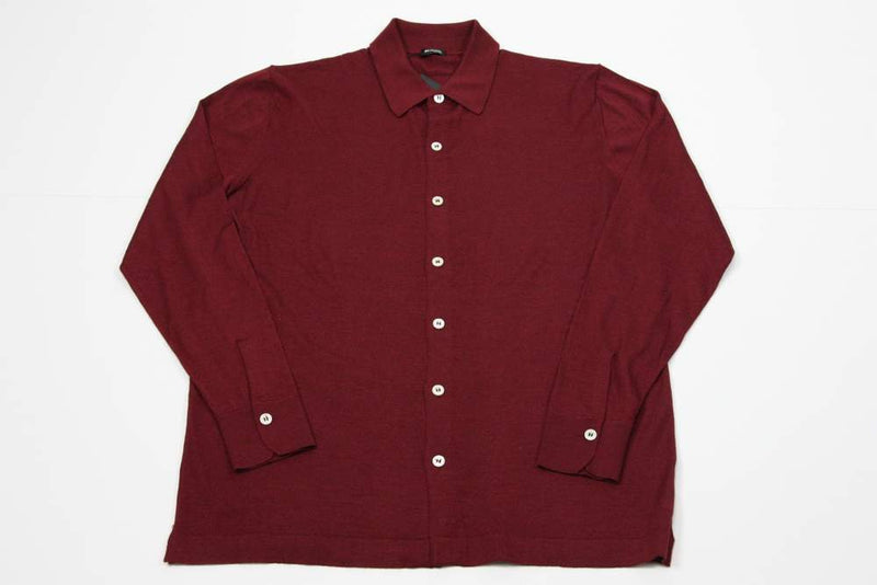 Kiton Sweater: Medium, Maroon, polo collar button front, cashmere/silk