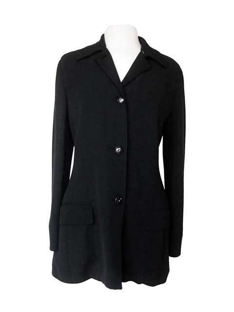 Kiton Women's Black Heavy Silk Jacket/Coat IT 42/US 8/10