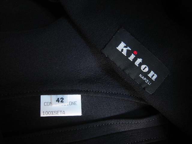 Kiton Women's Black Heavy Silk Jacket/Coat IT 42/US 8/10