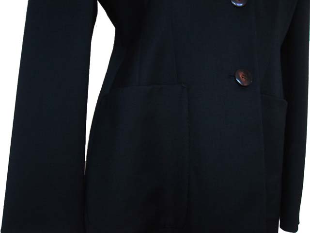 Kiton Women's Black Wool Nehru Jacket/Coat IT 46/US 12