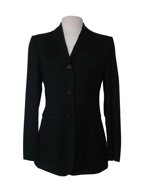 Kiton Women's Black Super 150's Wool Jacket/Coat IT 42/US 8