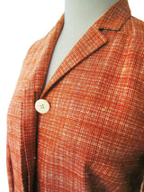 Kiton Women's Orange/White Silk Blend Jacket/Blazer IT 42/US 8