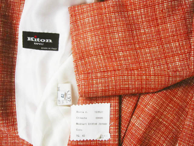 Kiton Women's Orange/White Silk Blend Jacket/Blazer IT 42/US 8