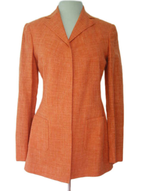 Kiton Women's Orange Cashmere/Linen Jacket/Blazer IT 42/US 8/10