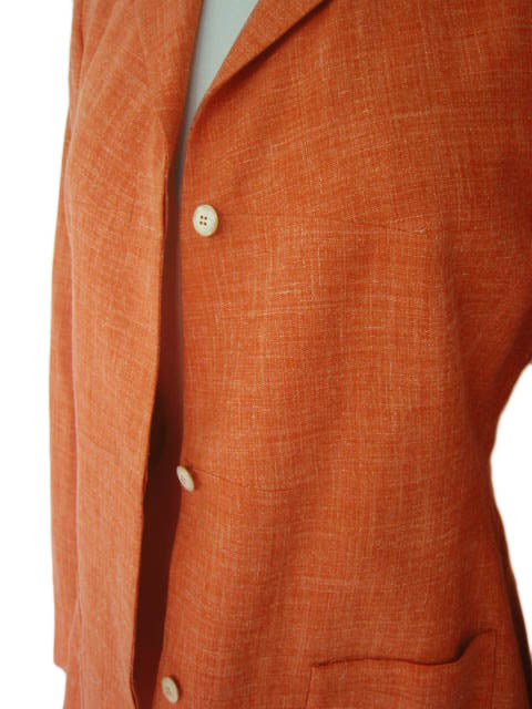 Kiton Women's Orange Cashmere/Linen Jacket/Blazer IT 42/US 8/10