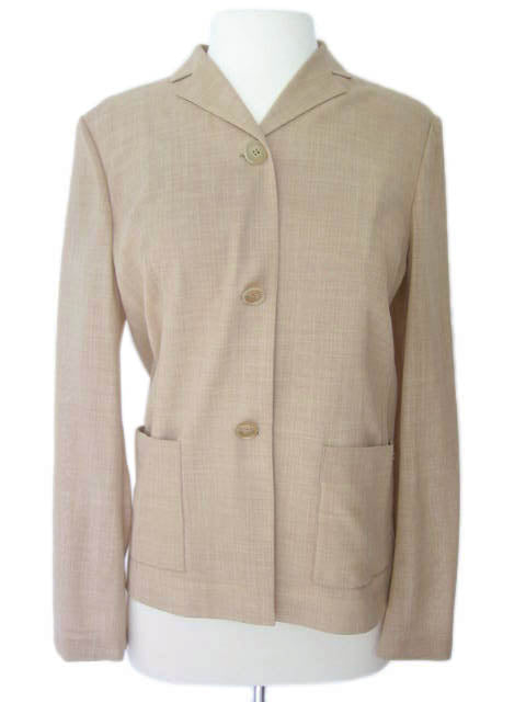 Kiton Women's Sand Cashmere Hopsack Jacket/Coat IT 42/US 8/10
