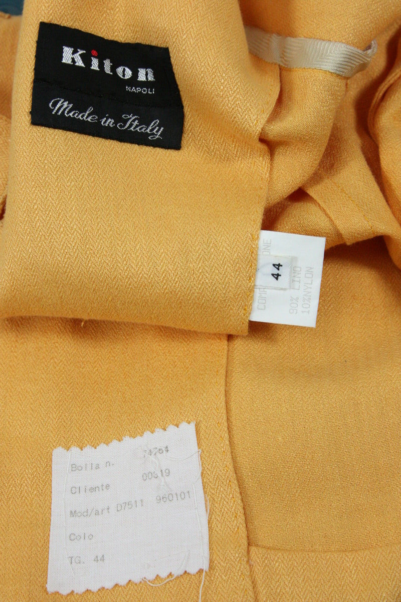 Kiton Women's Peach Herringbone Linen Jacket/Coat IT 44/US 10/12