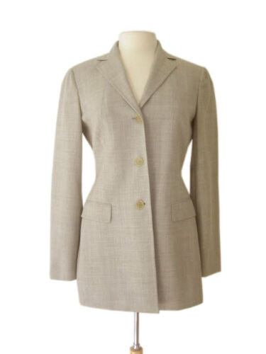 Kiton Women's Light Grey Melange Wool/Mohair Jacket/Coat IT 42/US 8