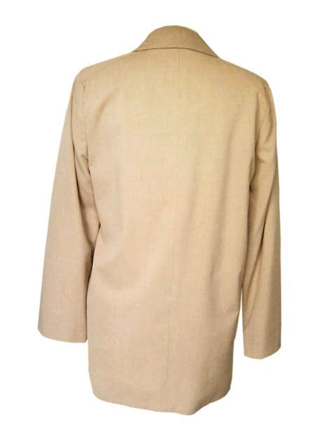 Kiton Women's Light Tan Wool Double Breasted Jacket/Coat IT 44/US 10/12