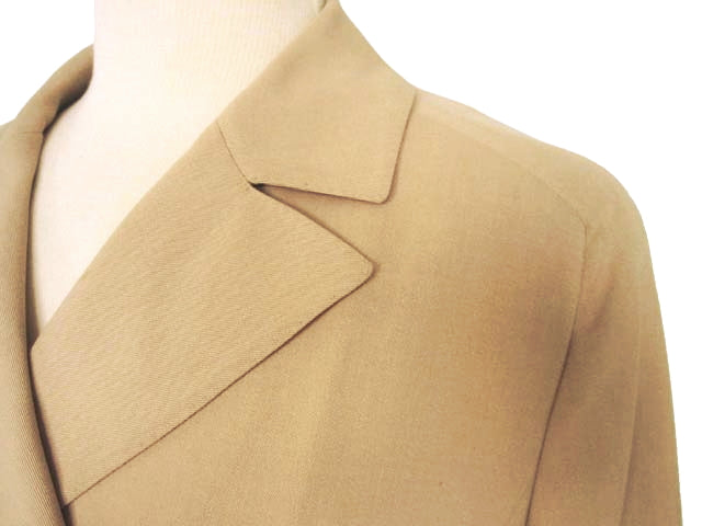 Kiton Women's Light Tan Wool Double Breasted Jacket/Coat IT 44/US 10/12