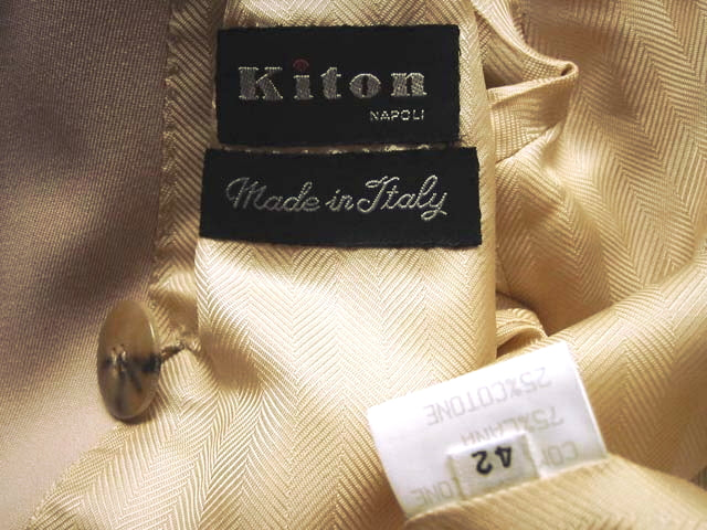 Kiton Women's Light Tan Wool Double Breasted Jacket/Coat IT 44/US 10/12