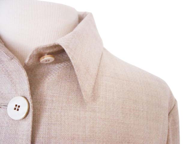 Kiton Women's Light Beige Weave Cashmere/Cotton Spring Coat IT 42/US 8/10