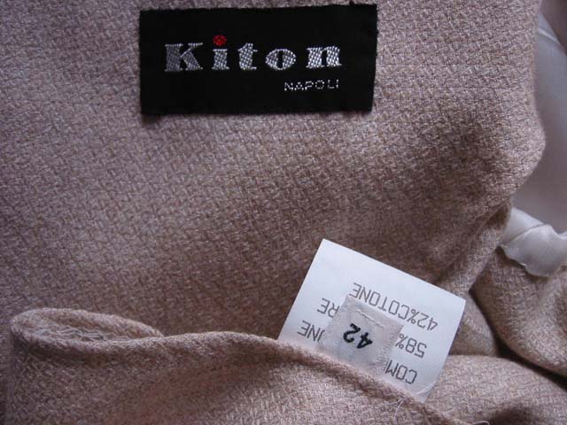Kiton Women's Light Beige Weave Cashmere/Cotton Spring Coat IT 42/US 8/10
