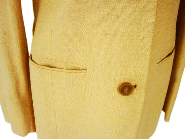 Kiton Women's Yellowish Tan Linen Jacket/Coat IT 42/US 8