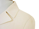 Kiton Women's Cream Herringbone Linen Double Breasted Belted Coat IT 42/US 8
