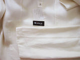 Kiton Women's Cream Double Breasted Linen Coat IT 42/US 8 Broken Button